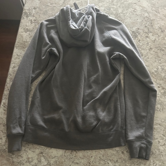 The North Face Womens large Gray Full Zip Hoodie Sweatshirt Tropical Print Logo - Picture 11 of 11